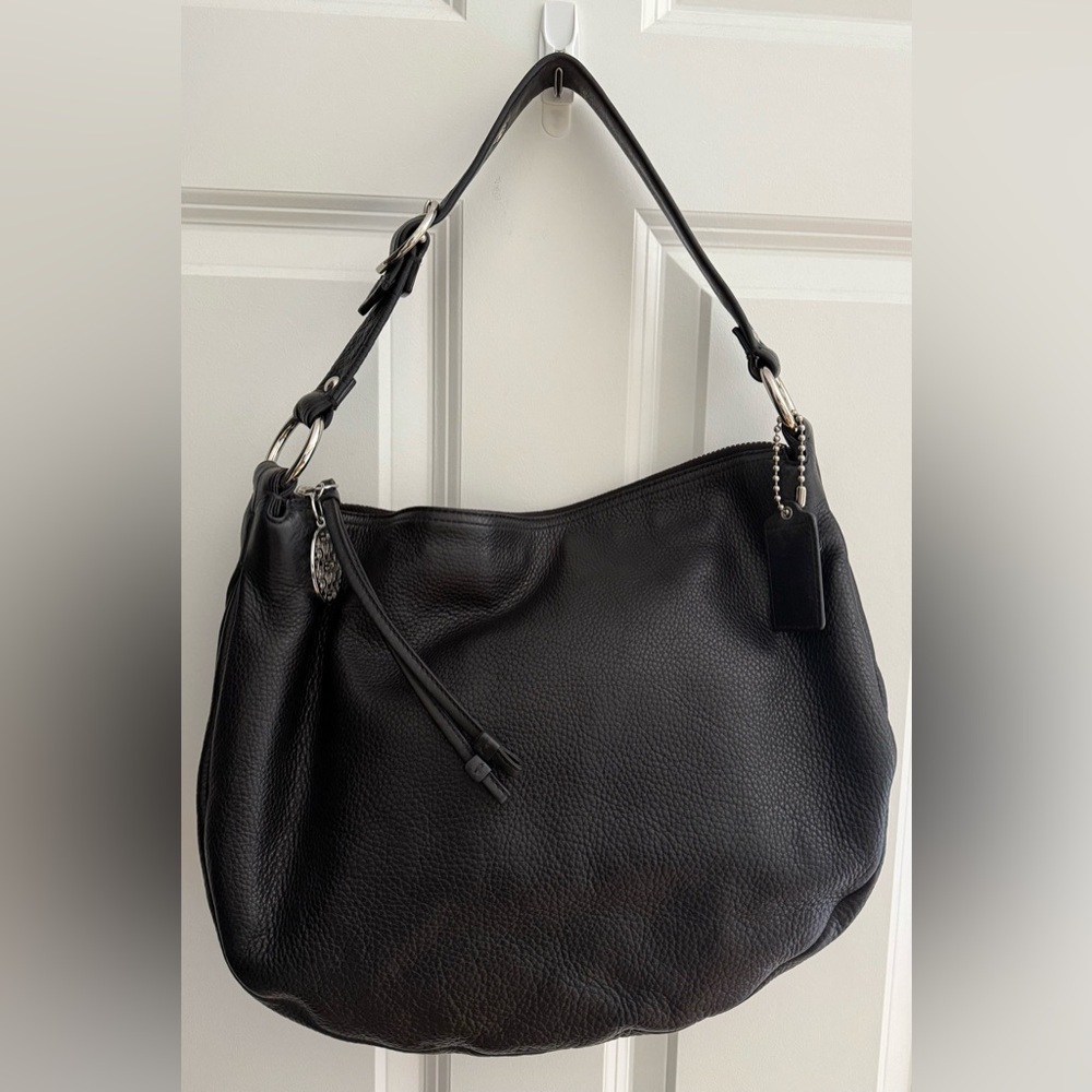 COACH Ali Black Leather Colette Hobo Shoulder Bag | Like‑New Pre‑Loved
